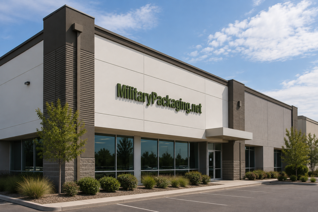 military packaging supplier building exterior