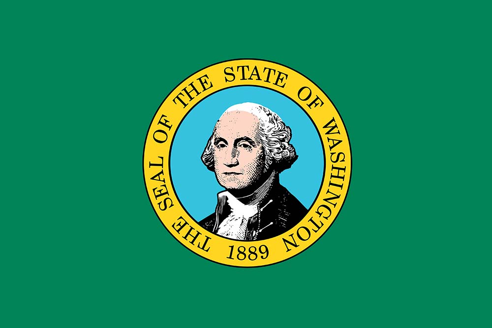 flat washington state flag - usa
